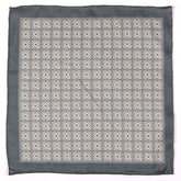 Adolfo Grey IMS Medallion 33cm Pocket Square - Tie Doctor